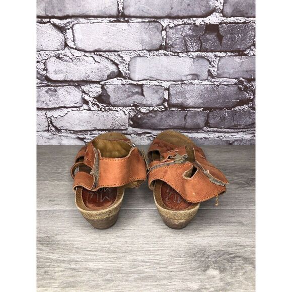 Miz Mooz Orange Leather Side Zipper Strap Heeled Sandals Women Sz 41EU/10.5M US - Picture 4 of 16